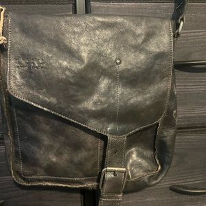 Black Bed Stu Crossbody bag, adjustable strap, bag is 8x11